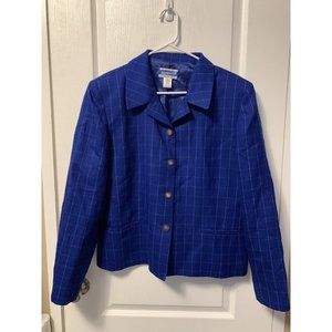 PENDLETON 100% Wool Blue & White Pinstripe Blazer Size 16